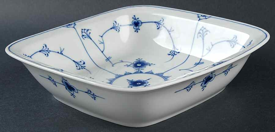 Blue Traditional (No Trim) 8" Square Vegetable Bowl by Bing & Grondahl-1