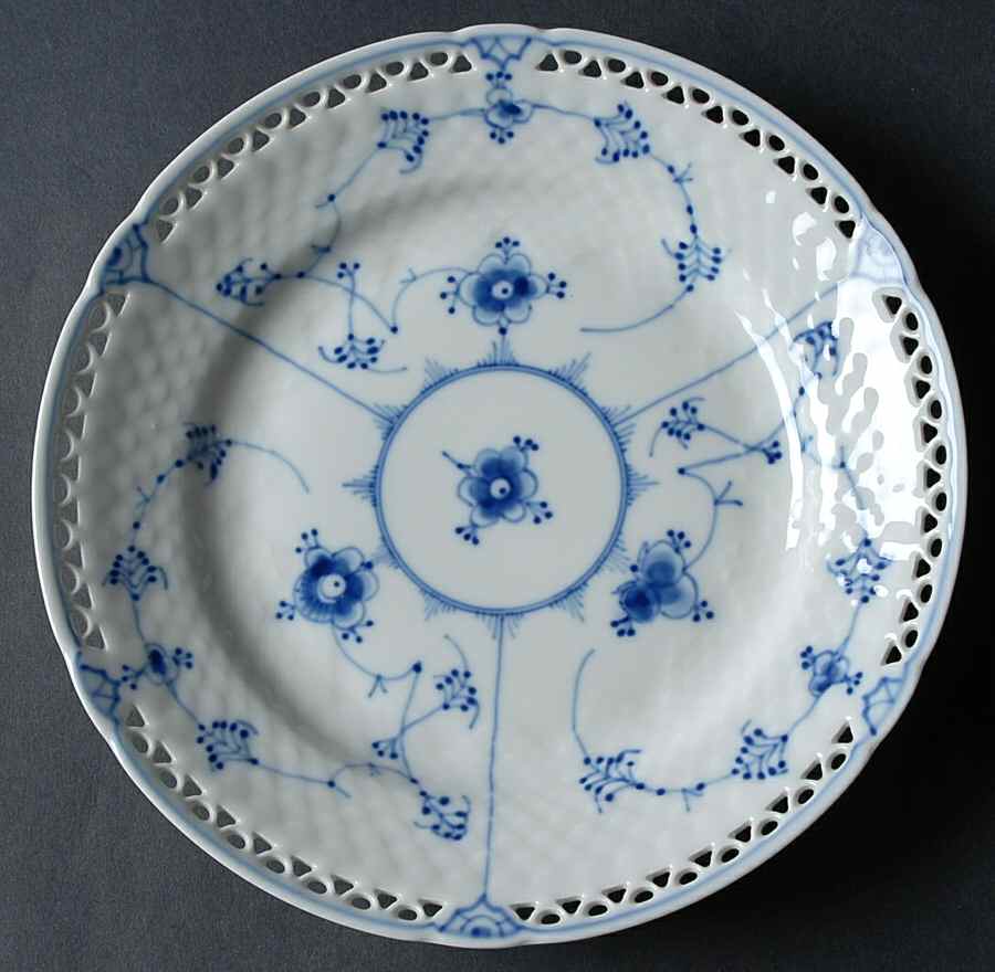 Blue Traditional (No Trim) Pierced Edge Salad Plate by Bing & Grondahl-1
