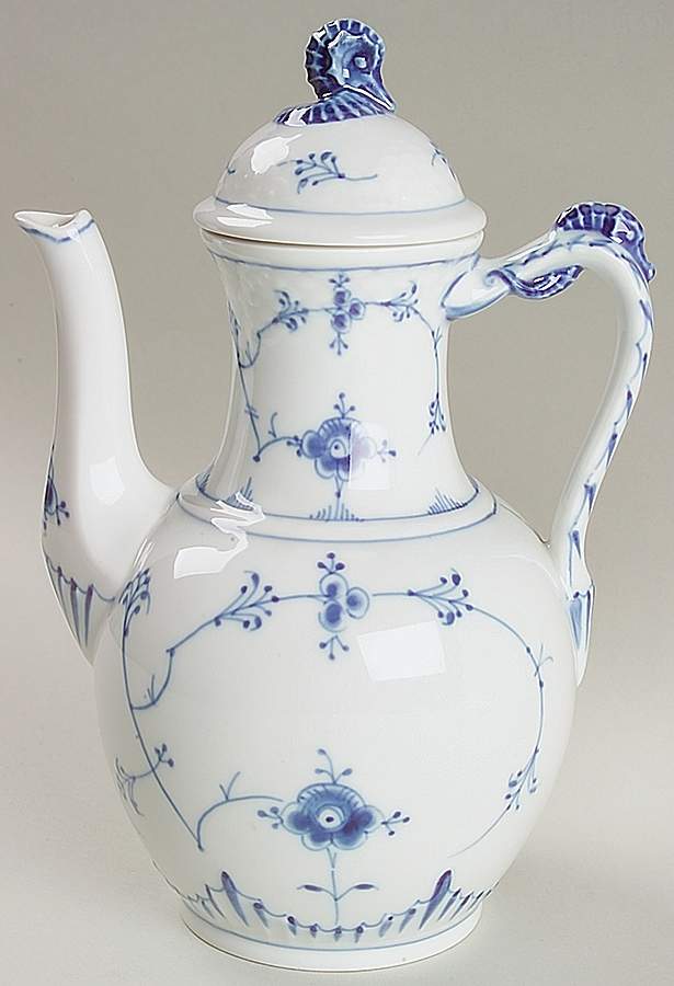 Blue Traditional (No Trim) Mini Coffee Pot & Lid by Bing & Grondahl-1