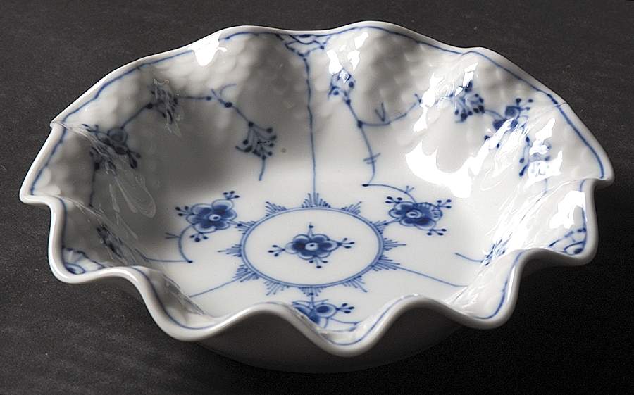 Blue Traditional (No Trim) Small Round Fluted Bowl by Bing & Grondahl-1