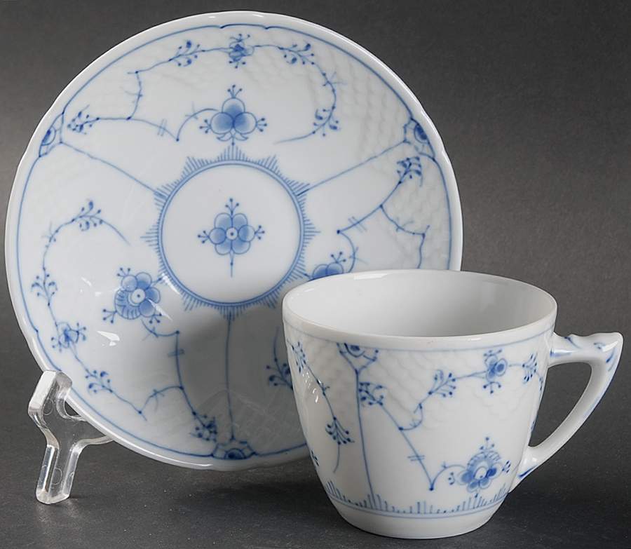 Blue Traditional (No Trim) Flat Cup & Saucer Set by Bing & Grondahl-1