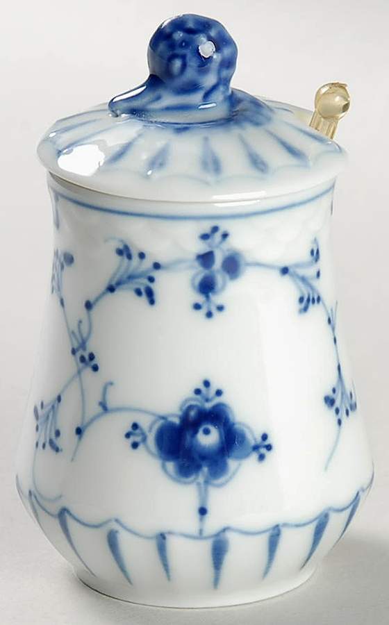 Blue Traditional (No Trim) Mustard Jar & Lid by Bing & Grondahl-1