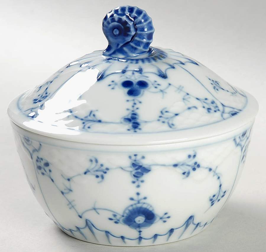 Blue Traditional (No Trim) Mini Sugar Bowl & Lid by Bing & Grondahl-1