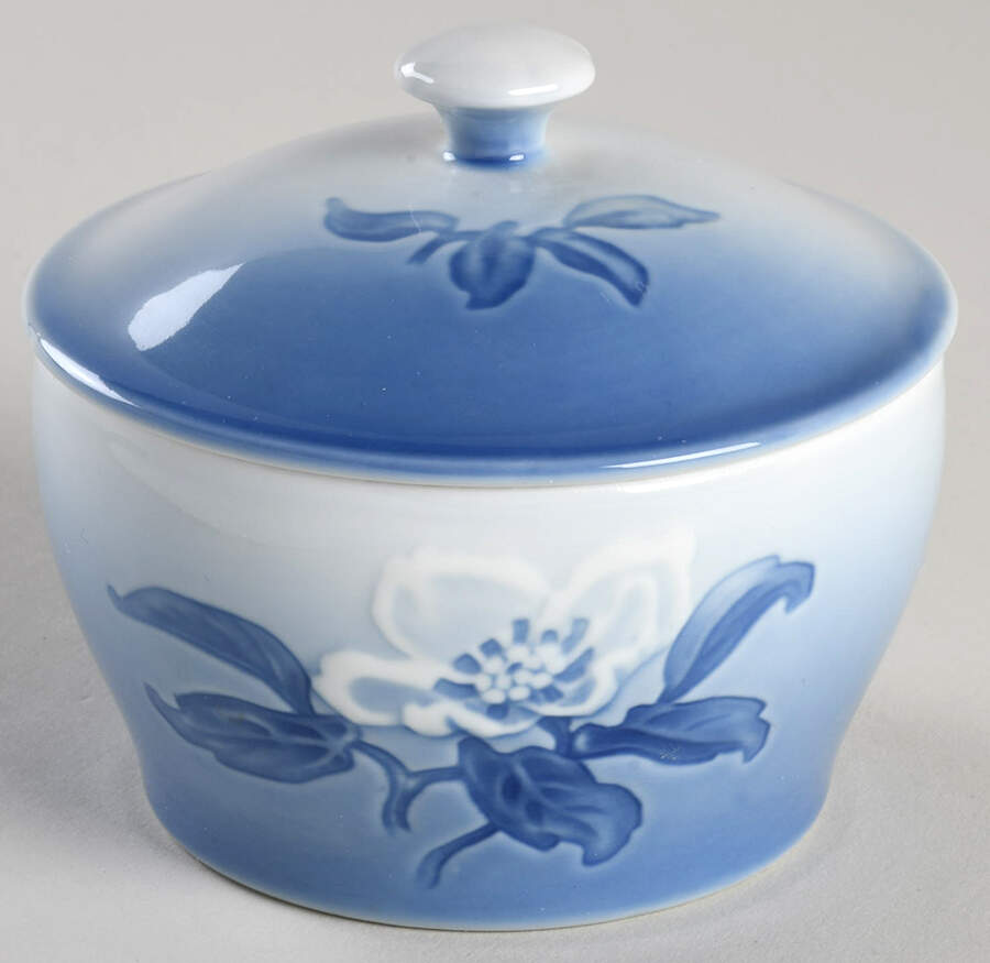 Christmas Rose Sugar Bowl & Lid by Bing & Grondahl-1
