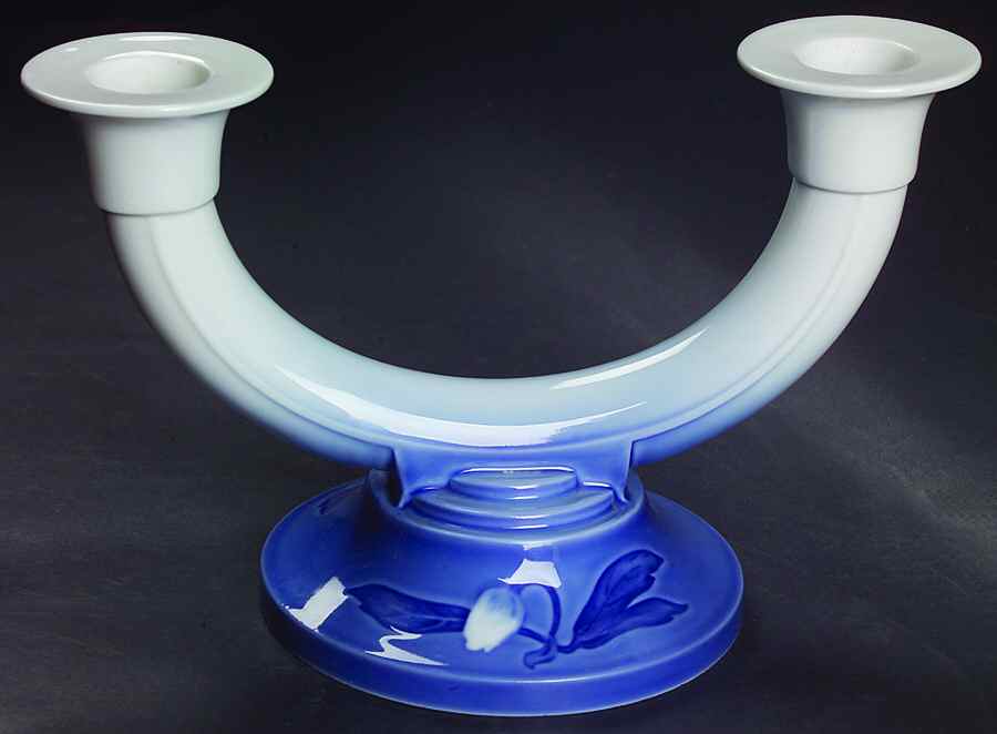 Christmas Rose Double Light Candlestick by Bing & Grondahl-1