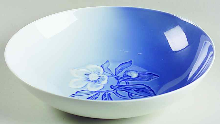 Christmas Rose 8" Round Vegetable Bowl by Bing & Grondahl-1