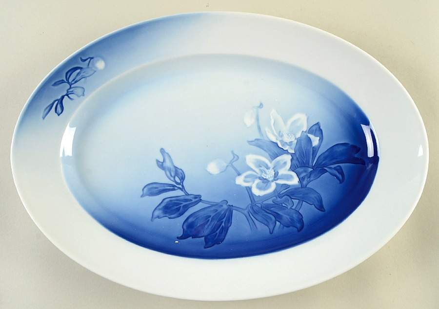 Christmas Rose 15" Oval Serving Platter by Bing & Grondahl-1
