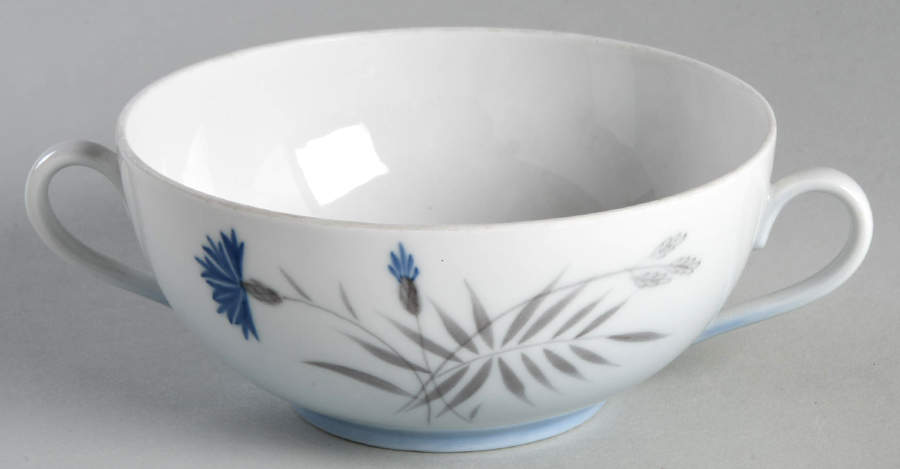 Cornflower Blue Edge Cream Soup Bowl No Lid by Bing & Grondahl-1