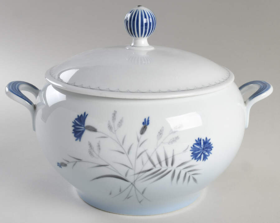 Cornflower Blue Edge Tureen &  Lid by Bing & Grondahl-1