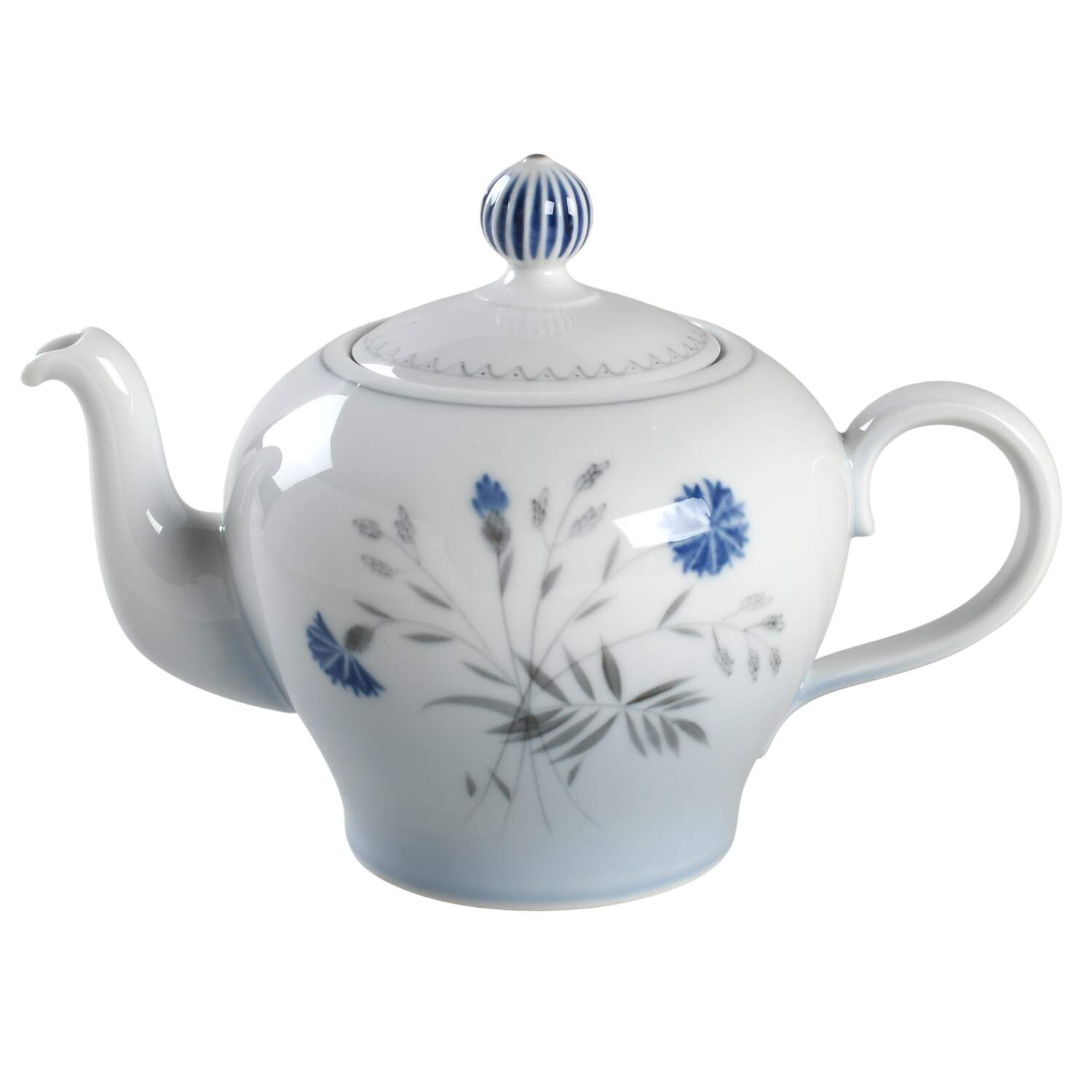 Cornflower Blue Edge Teapot & Lid by Bing & Grondahl-1