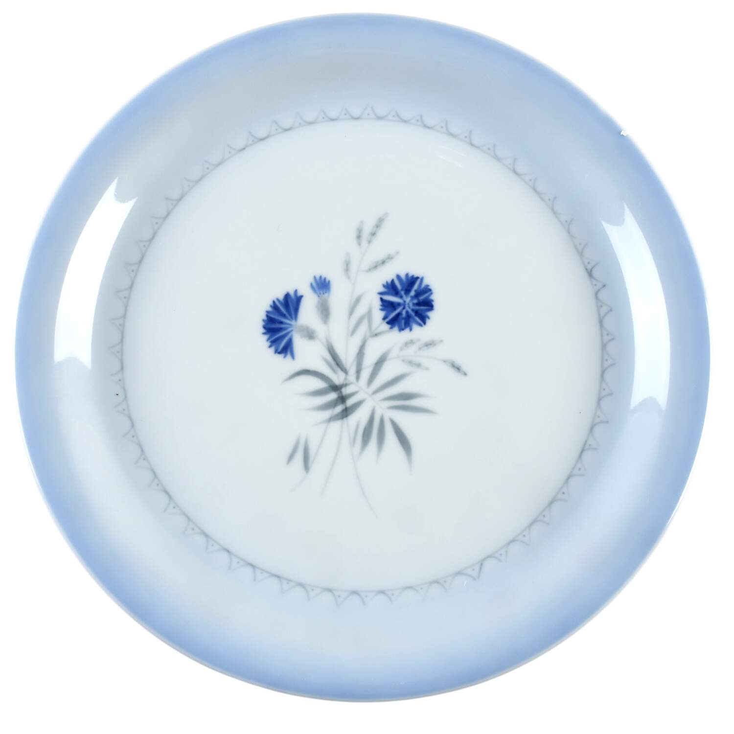 Cornflower Blue Edge Cake Plate by Bing & Grondahl-1
