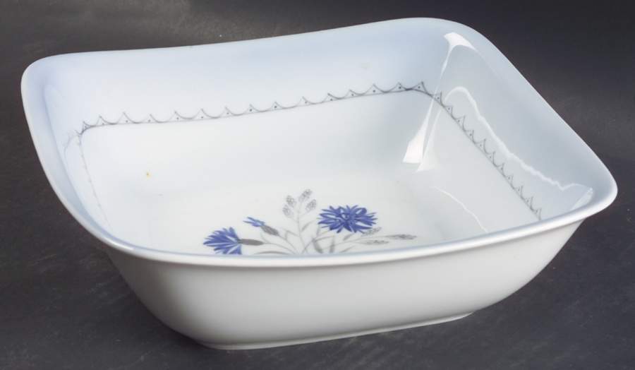 Cornflower Blue Edge 8" Square Vegetable Bowl by Bing & Grondahl-1