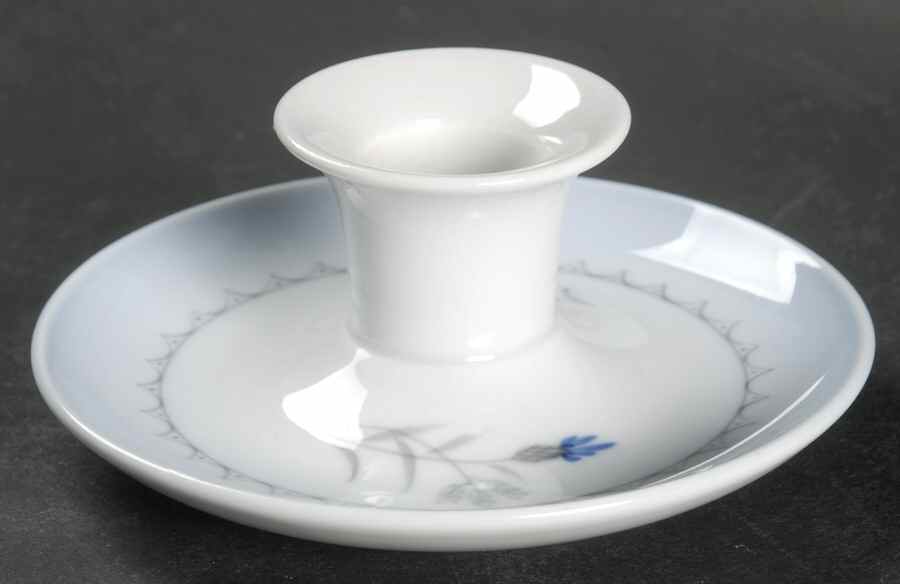 Cornflower Blue Edge Single Light Candlestick by Bing & Grondahl-1