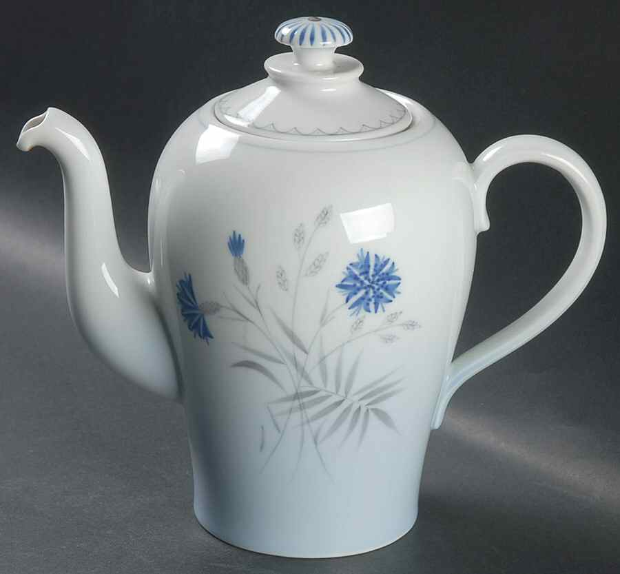 Cornflower Blue Edge Mini Coffee Pot & Lid by Bing & Grondahl-1