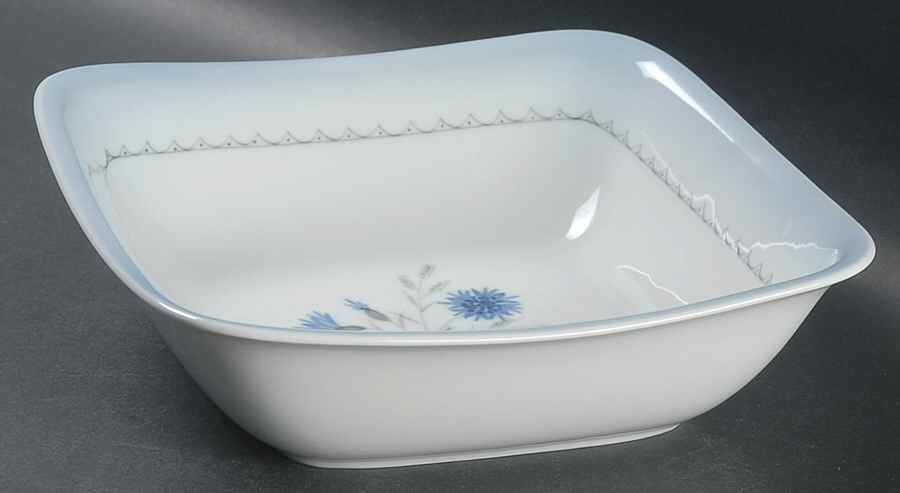 Cornflower Blue Edge 8" Square Vegetable Bowl by Bing & Grondahl-1