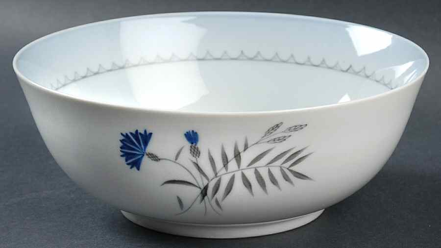 Cornflower Blue Edge 7" Round Vegetable Bowl by Bing & Grondahl-1
