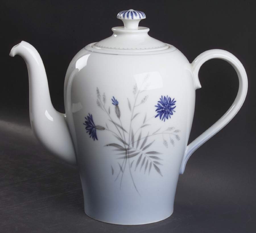 Cornflower Blue Edge Coffee Pot & Lid by Bing & Grondahl-1