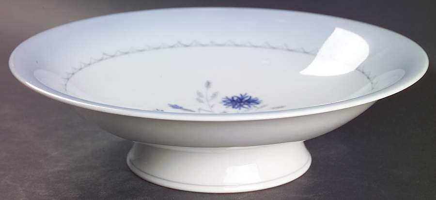 Cornflower Blue Edge Round Compote (Height X Width) by Bing & Grondahl-1