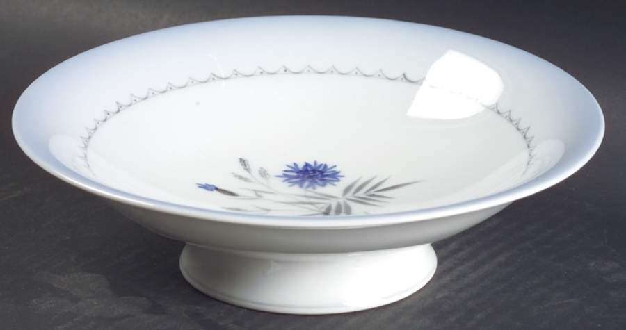 Cornflower Blue Edge Round Compote (Height X Width) by Bing & Grondahl-1