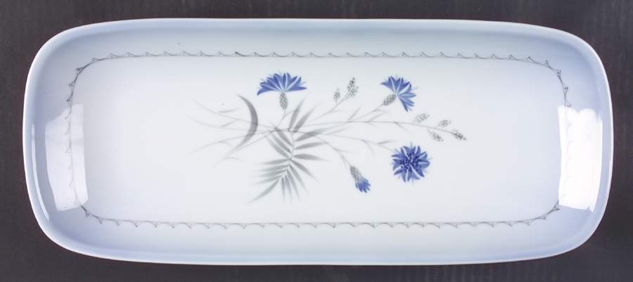 Cornflower Blue Edge Bread Tray by Bing & Grondahl-1