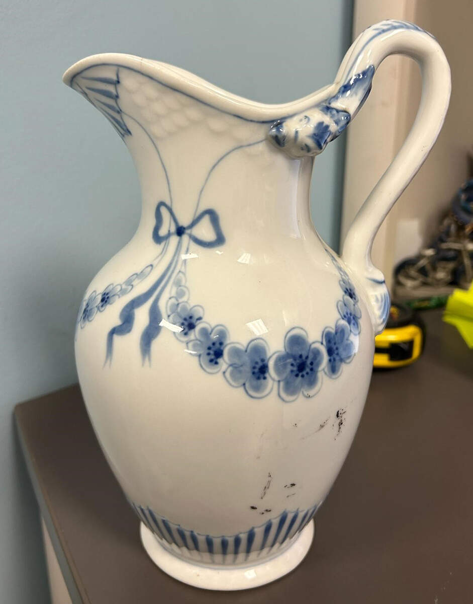 Empire Blue and White 40 Oz Chocolate Pitcher by Bing & Grondahl-1