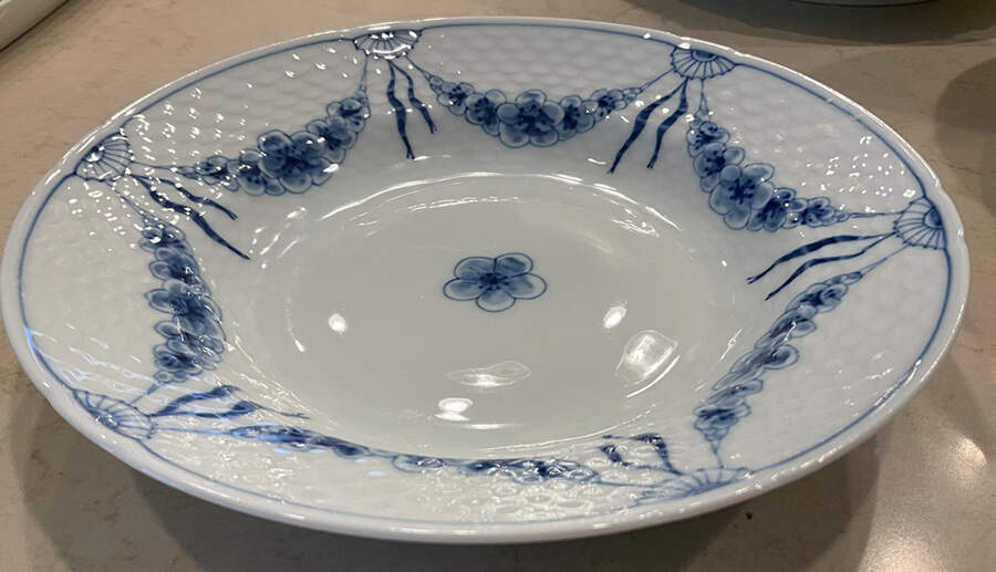 Empire Blue and White Rim Soup Bowl by Bing & Grondahl-1