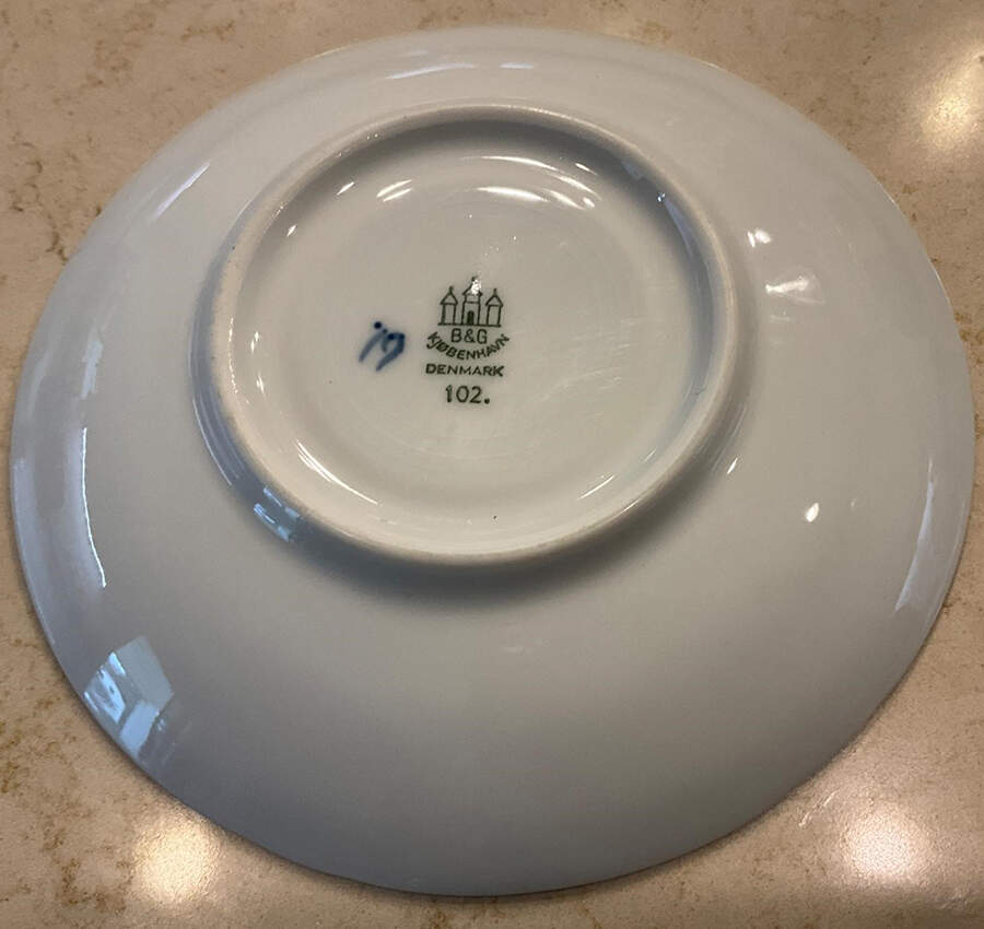 Empire Blue and White Saucer for Flat Cup by Bing & Grondahl-1