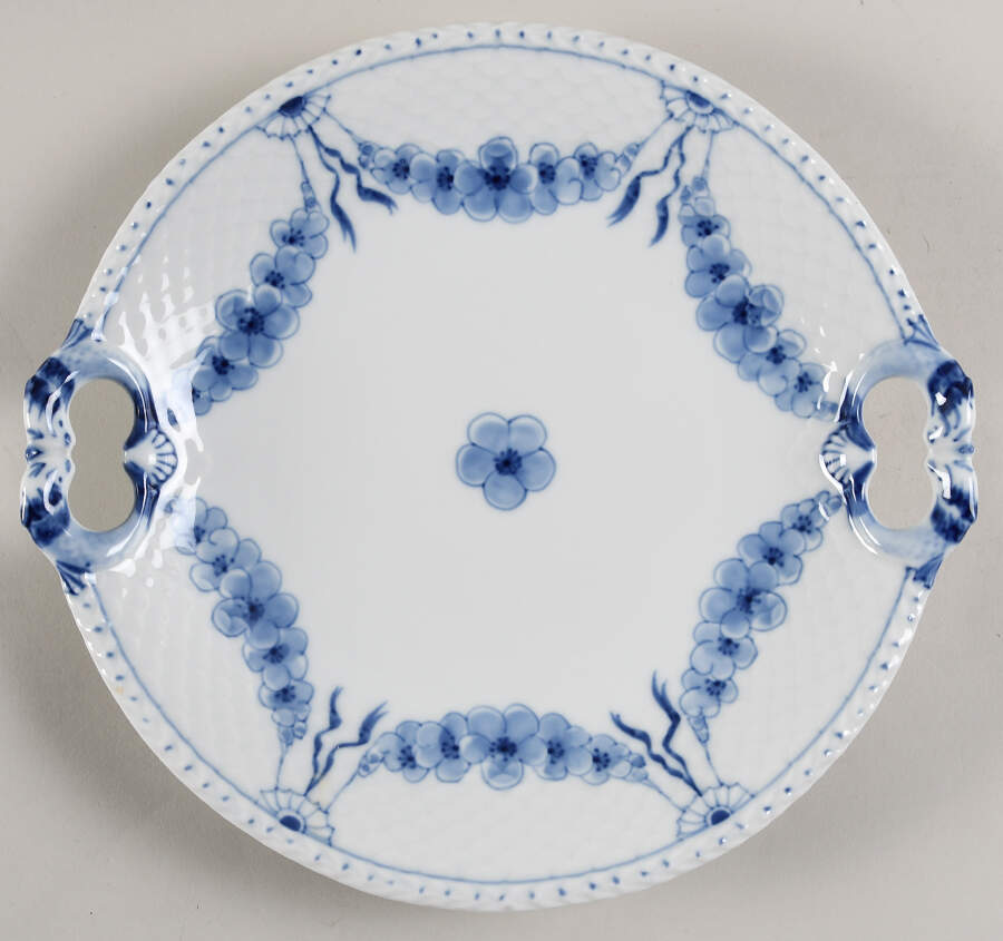 Empire Blue and White Handled Cake Plate by Bing & Grondahl-1