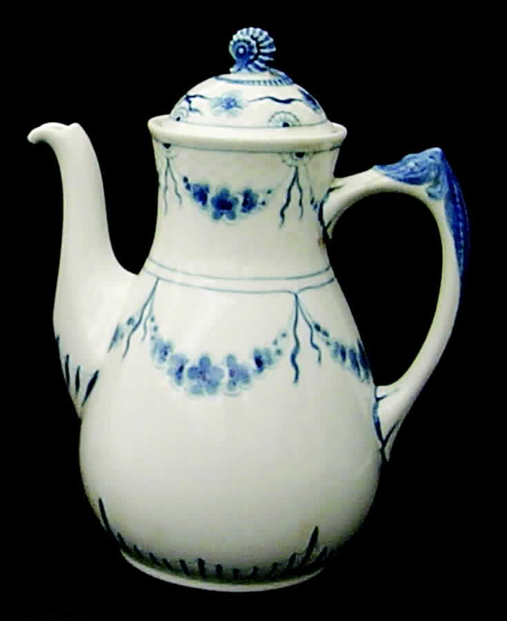 Empire Blue and White Coffee Pot & Lid by Bing & Grondahl-1