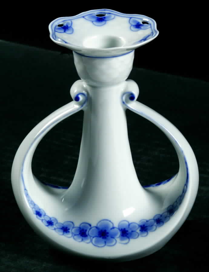 Empire Blue and White Tall Candlestick by Bing & Grondahl-1