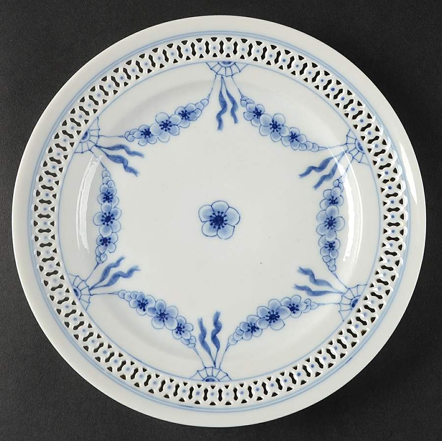 Empire Blue and White Pierced Edge Salad Plate by Bing & Grondahl-1
