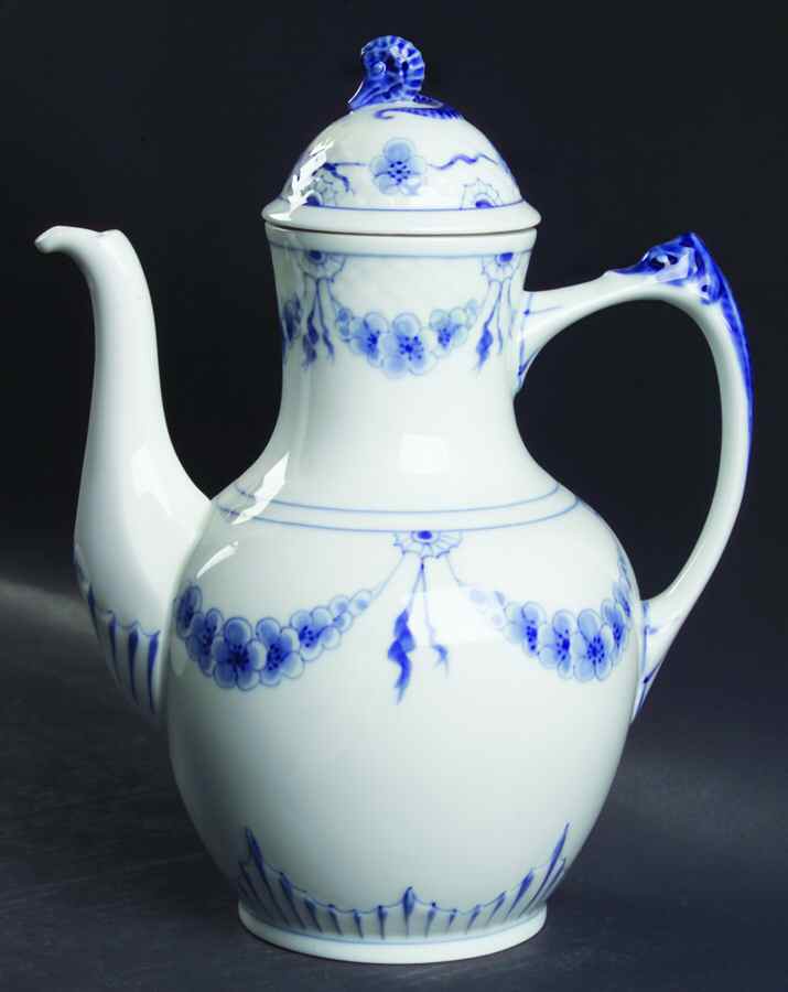 Empire Blue and White Coffee Pot & Lid by Bing & Grondahl-1
