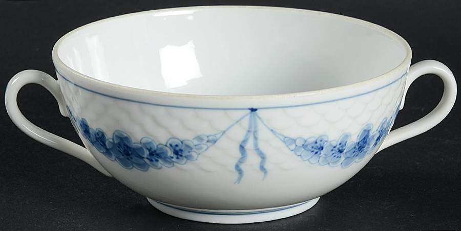 Empire Blue and White Flat Cream Soup Bowl by Bing & Grondahl-1