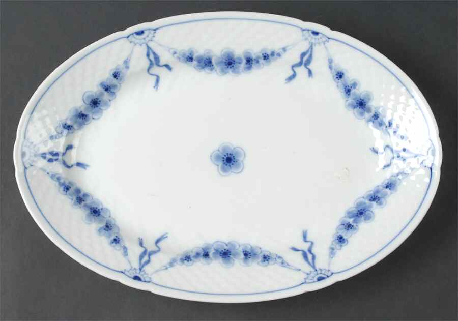 Empire Blue and White 13" Oval Serving Platter by Bing & Grondahl-1