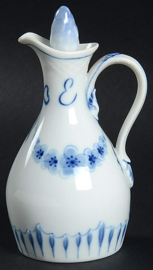 Empire Blue and White Vinegar and Stopper by Bing & Grondahl-1