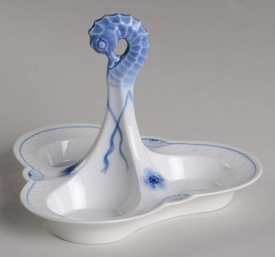 Empire Blue and White Tray for Salt/Pepper/Mustard Set by Bing & Grondahl-1