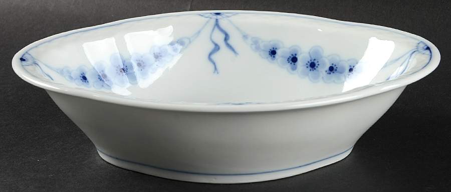 Empire Blue and White 8" Oval Vegetable Bowl by Bing & Grondahl-1