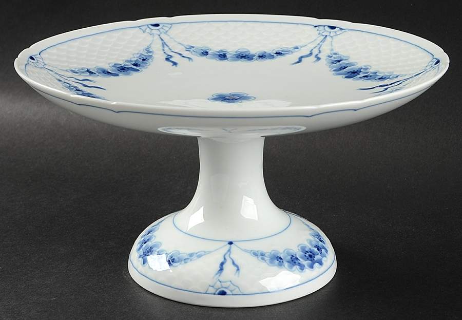 Empire Blue and White Round Compote (Height X Width) by Bing & Grondahl-1