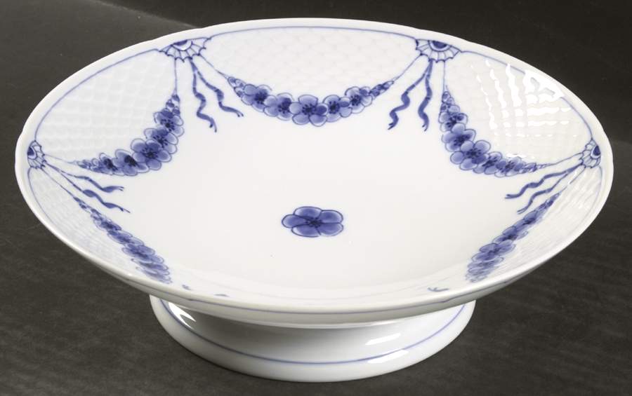 Empire Blue and White Round Compote (Height X Width) by Bing & Grondahl-1