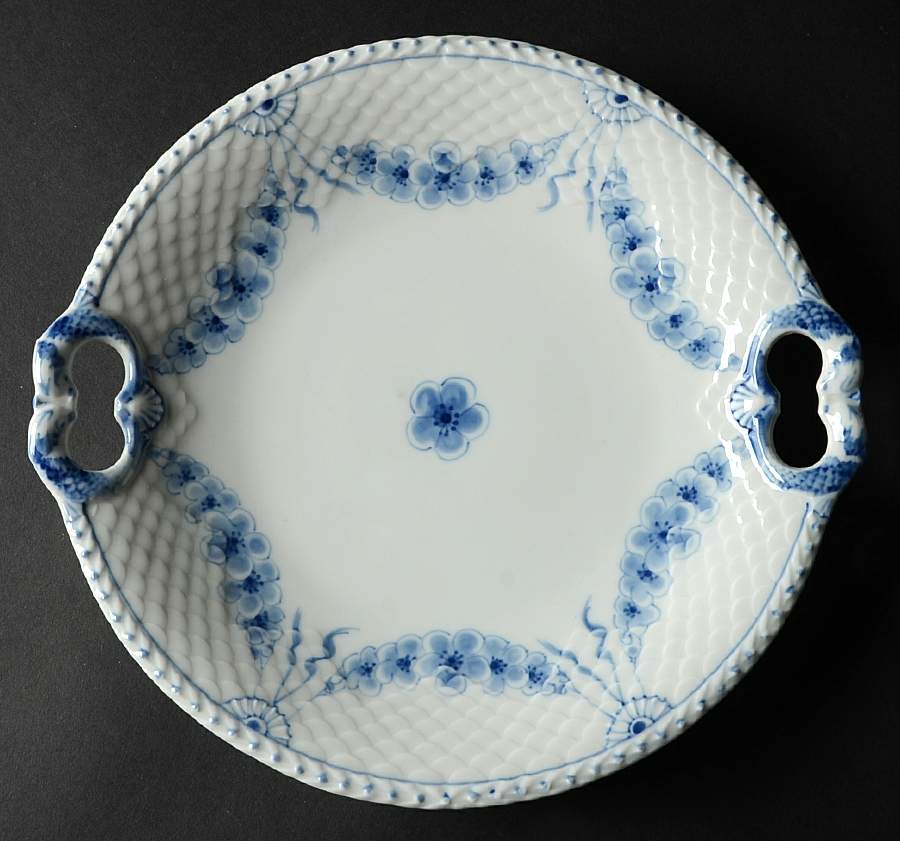 Empire Blue and White Handled Cake Plate by Bing & Grondahl-1