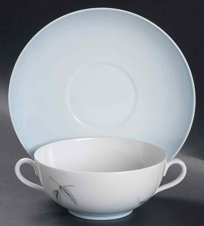 Falling Leaves Flat Cream Soup Bowl & Saucer Set by Bing & Grondahl-1