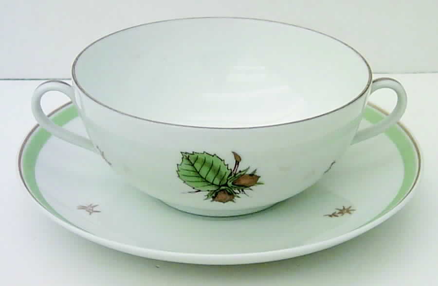 Hazelnut Cream Soup Bowl & Saucer Set with Lid by Bing & Grondahl-1