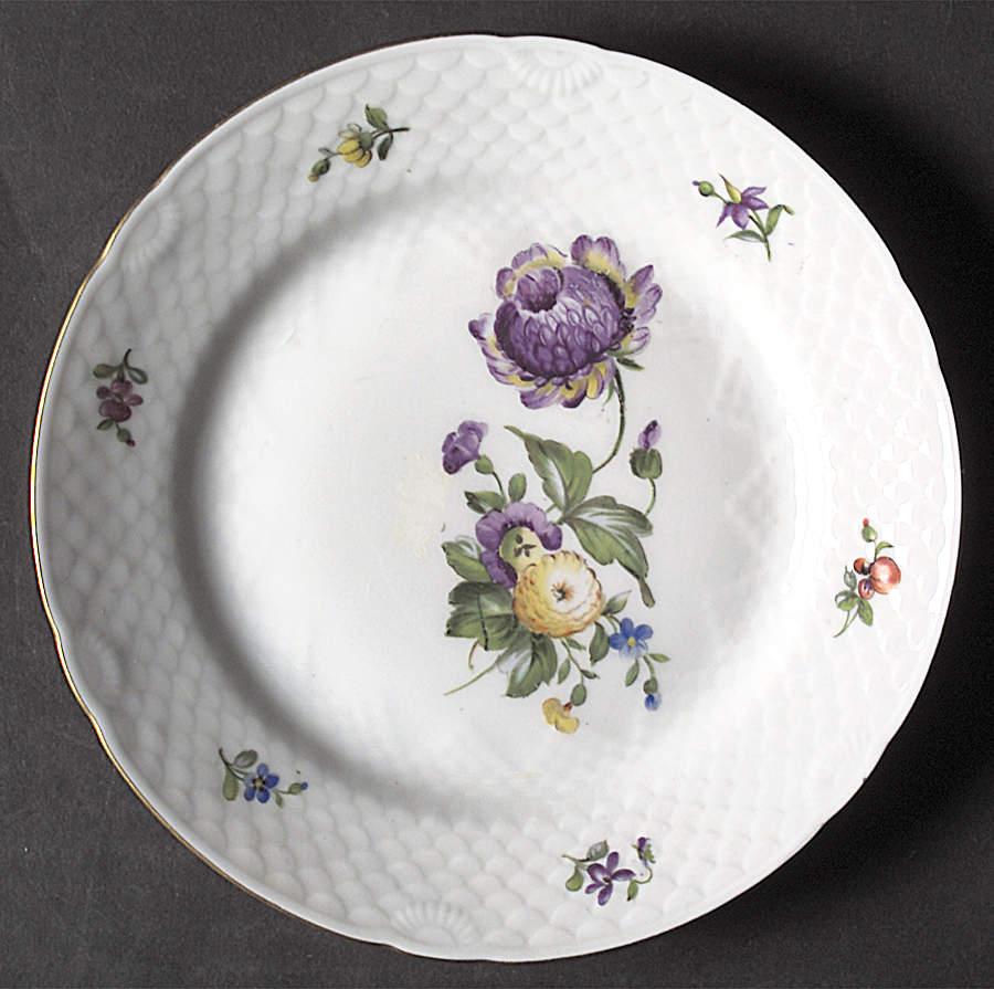 Saxon Flower (White Background) Dessert/Pie Plate by Bing & Grondahl-1