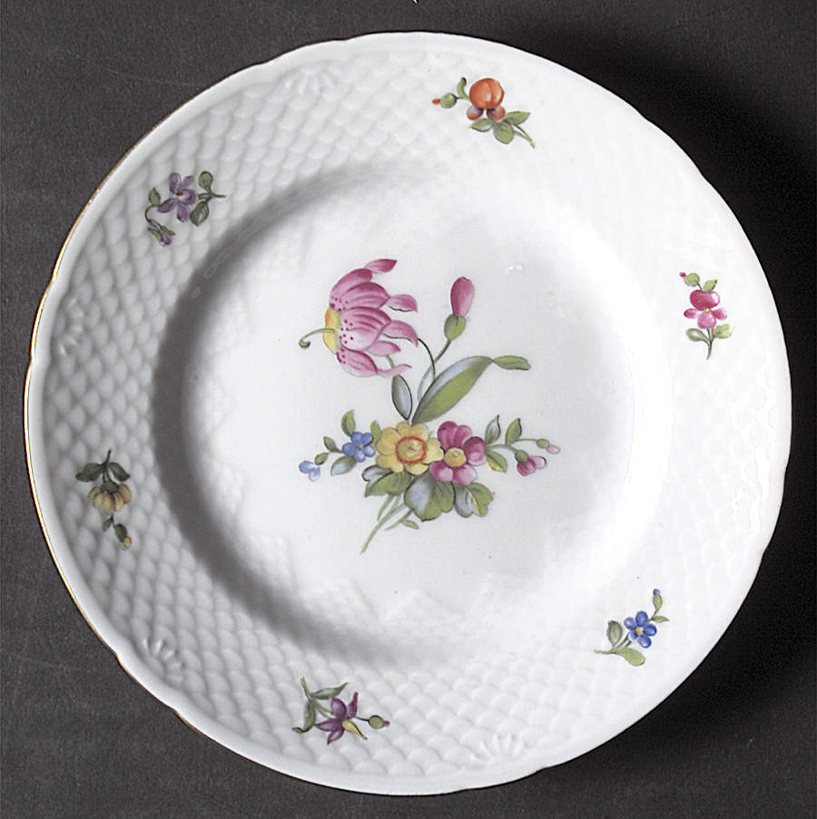 Saxon Flower (White Background) Bread & Butter Plate by Bing & Grondahl-1