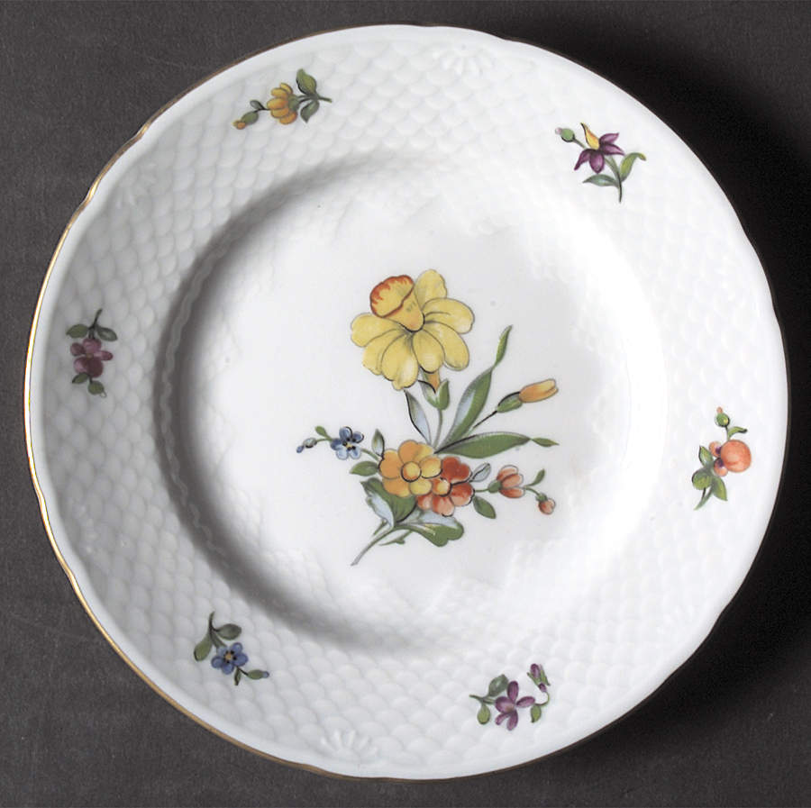 Saxon Flower (White Background) Bread & Butter Plate by Bing & Grondahl-1