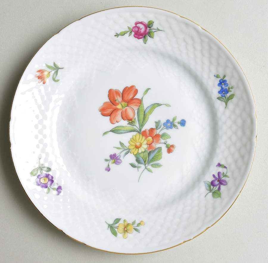 Saxon Flower (White Background) Salad Plate by Bing & Grondahl-1