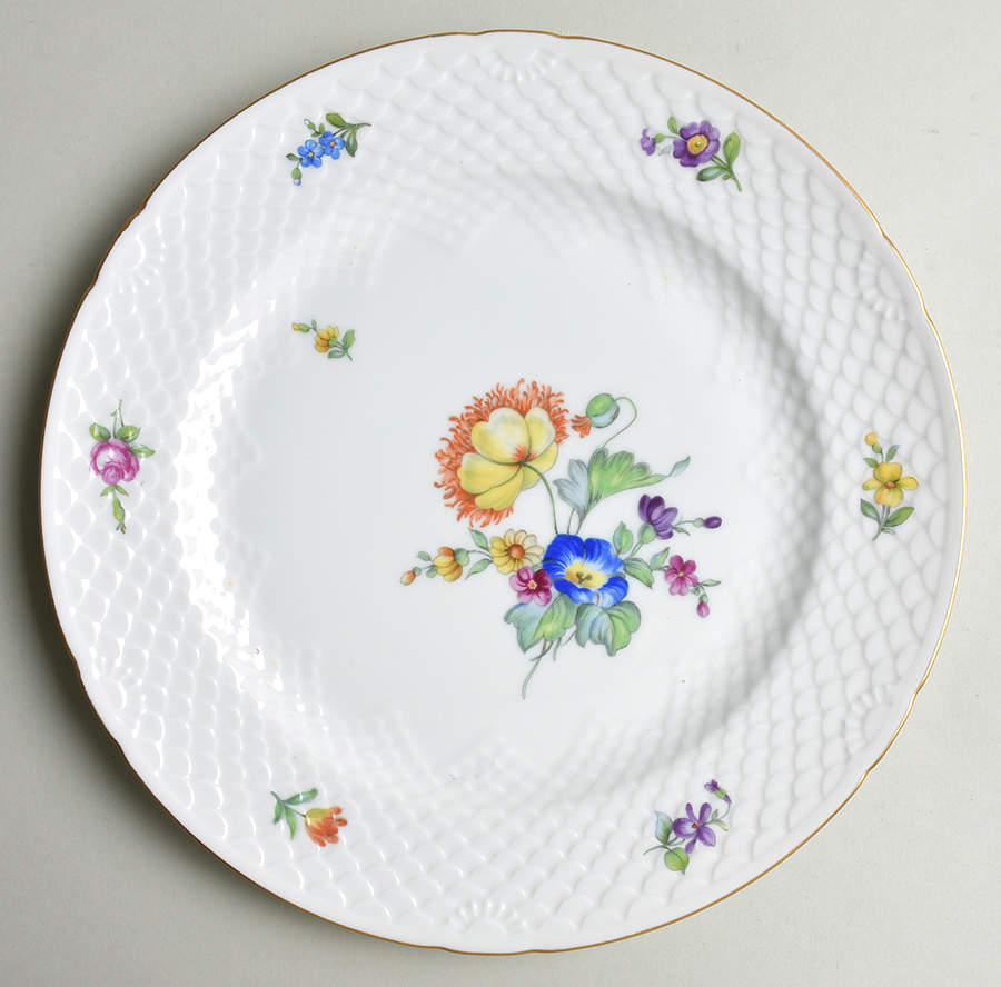 Saxon Flower (White Background) Large Dinner Plate by Bing & Grondahl-1