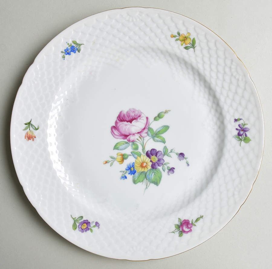 Saxon Flower (White Background) Large Dinner Plate by Bing & Grondahl-1