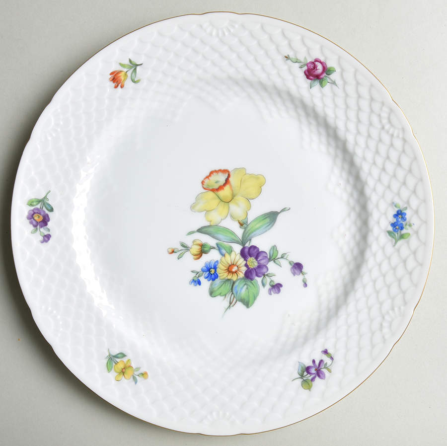 Saxon Flower (White Background) Large Dinner Plate by Bing & Grondahl-1