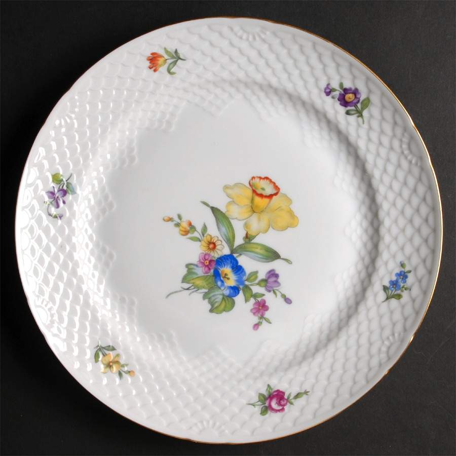 Saxon Flower (White Background) Large Dinner Plate by Bing & Grondahl-1